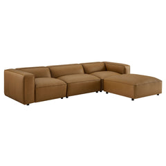 Auren Camel 4-Piece Vegan Leather Modular Sofa Set - Ornate Home
