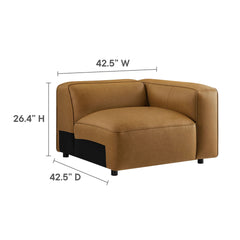 Auren Camel 4-Piece Vegan Leather Modular Sofa Set - Ornate Home