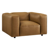 Auren Camel Upholstered Vegan Leather Modular Armchair - Ornate Home