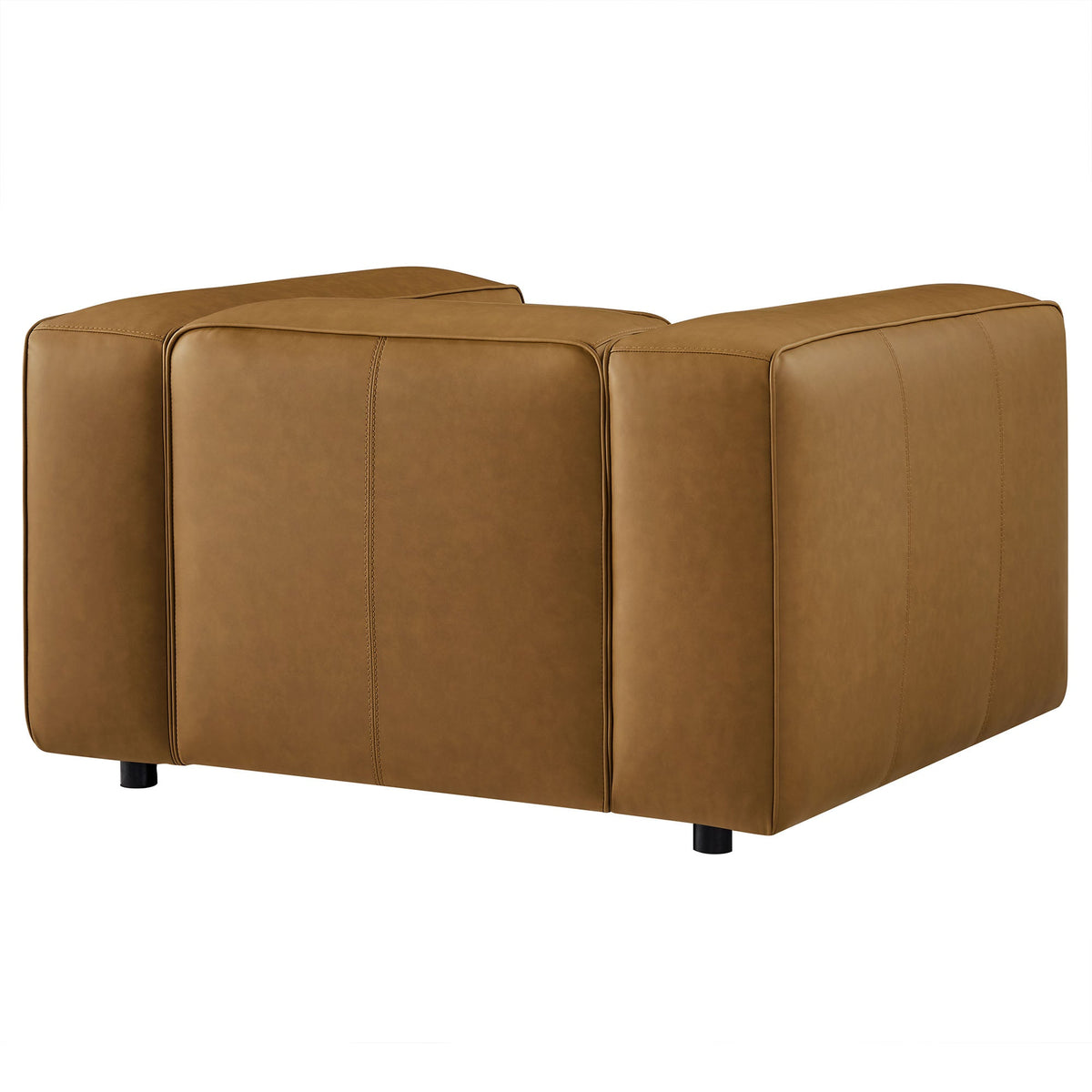 Auren Camel Upholstered Vegan Leather Modular Armchair - Ornate Home