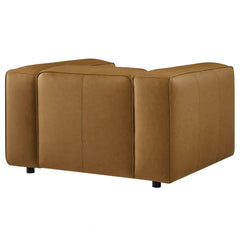 Auren Camel Upholstered Vegan Leather Modular Armchair - Ornate Home