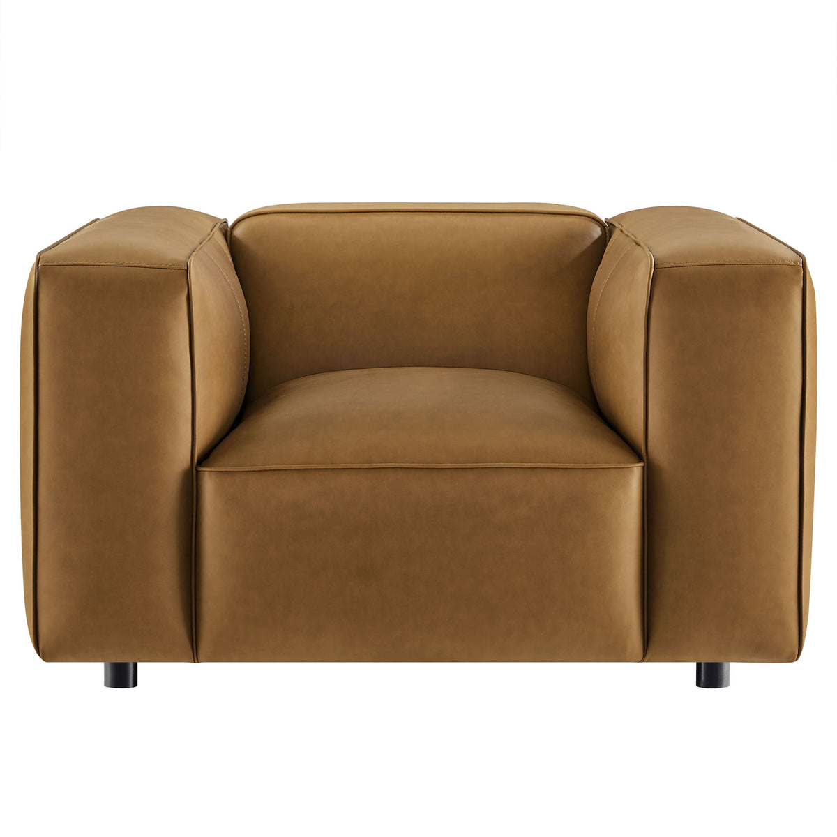 Auren Camel Upholstered Vegan Leather Modular Armchair - Ornate Home