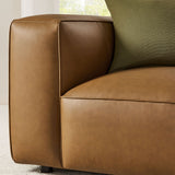 Auren Camel Upholstered Vegan Leather Modular Armchair - Ornate Home