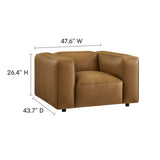 Auren Camel Upholstered Vegan Leather Modular Armchair - Ornate Home