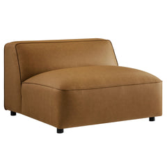 Auren Camel Upholstered Vegan Leather Modular Armless Chair - Ornate Home