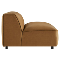 Auren Camel Upholstered Vegan Leather Modular Armless Chair - Ornate Home