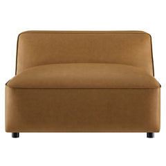 Auren Camel Upholstered Vegan Leather Modular Armless Chair - Ornate Home