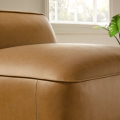 Auren Camel Upholstered Vegan Leather Modular Armless Chair - Ornate Home