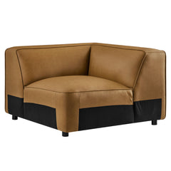 Auren Camel Upholstered Vegan Leather Modular Corner Chair - Ornate Home