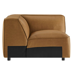 Auren Camel Upholstered Vegan Leather Modular Corner Chair - Ornate Home