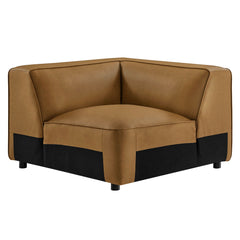 Auren Camel Upholstered Vegan Leather Modular Corner Chair - Ornate Home