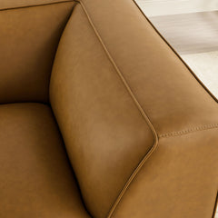 Auren Camel Upholstered Vegan Leather Modular Corner Chair - Ornate Home