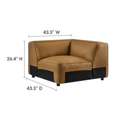 Auren Camel Upholstered Vegan Leather Modular Corner Chair - Ornate Home