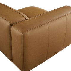 Auren Camel Upholstered Vegan Leather Modular Left Armchair - Ornate Home