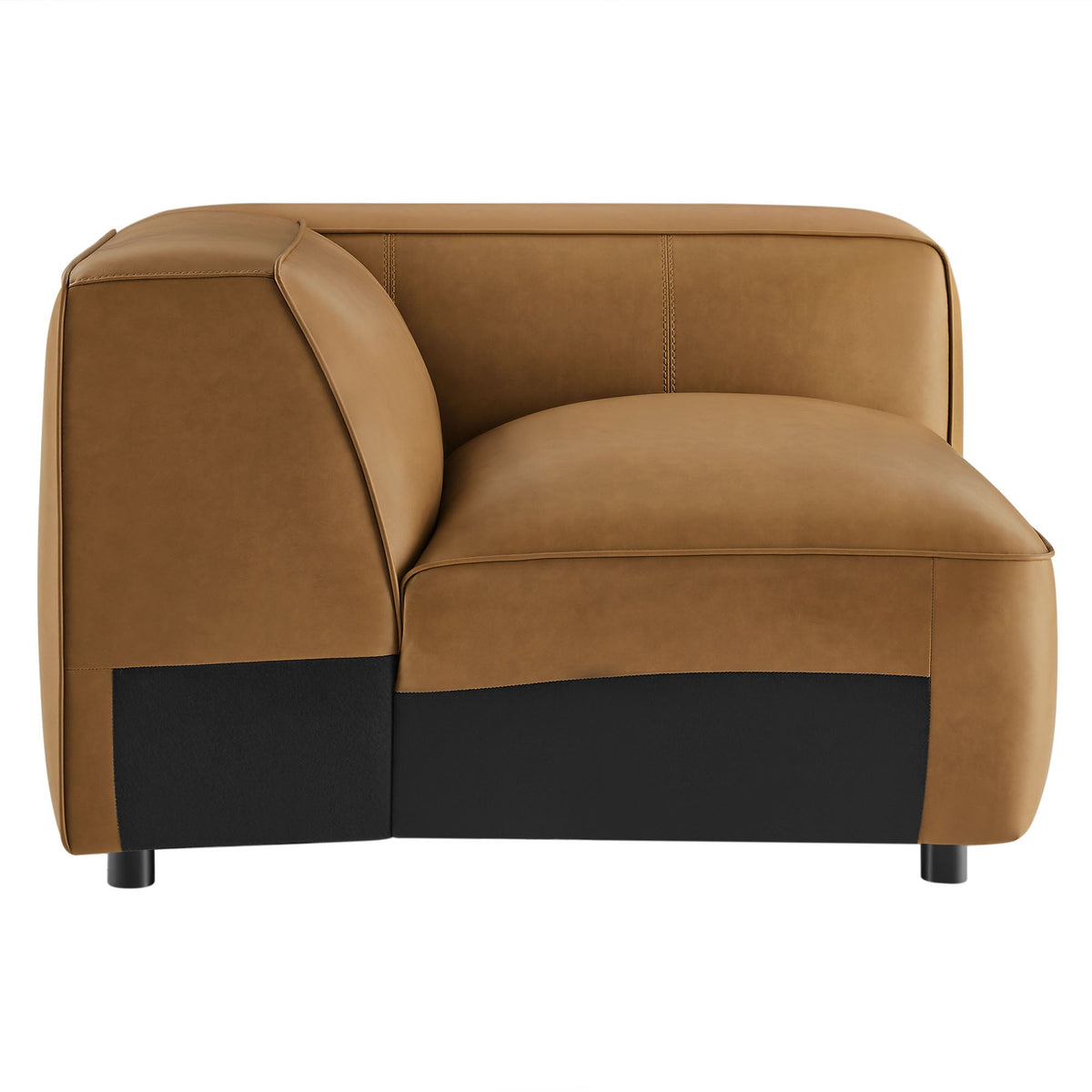 Auren Camel Upholstered Vegan Leather Modular Right Armchair - Ornate Home