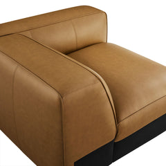 Auren Camel Upholstered Vegan Leather Modular Right Armchair - Ornate Home