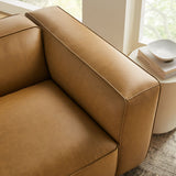 Auren Camel Upholstered Vegan Leather Modular Right Armchair - Ornate Home