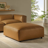 Auren Camel Upholstered Vegan Leather Ottoman - Ornate Home