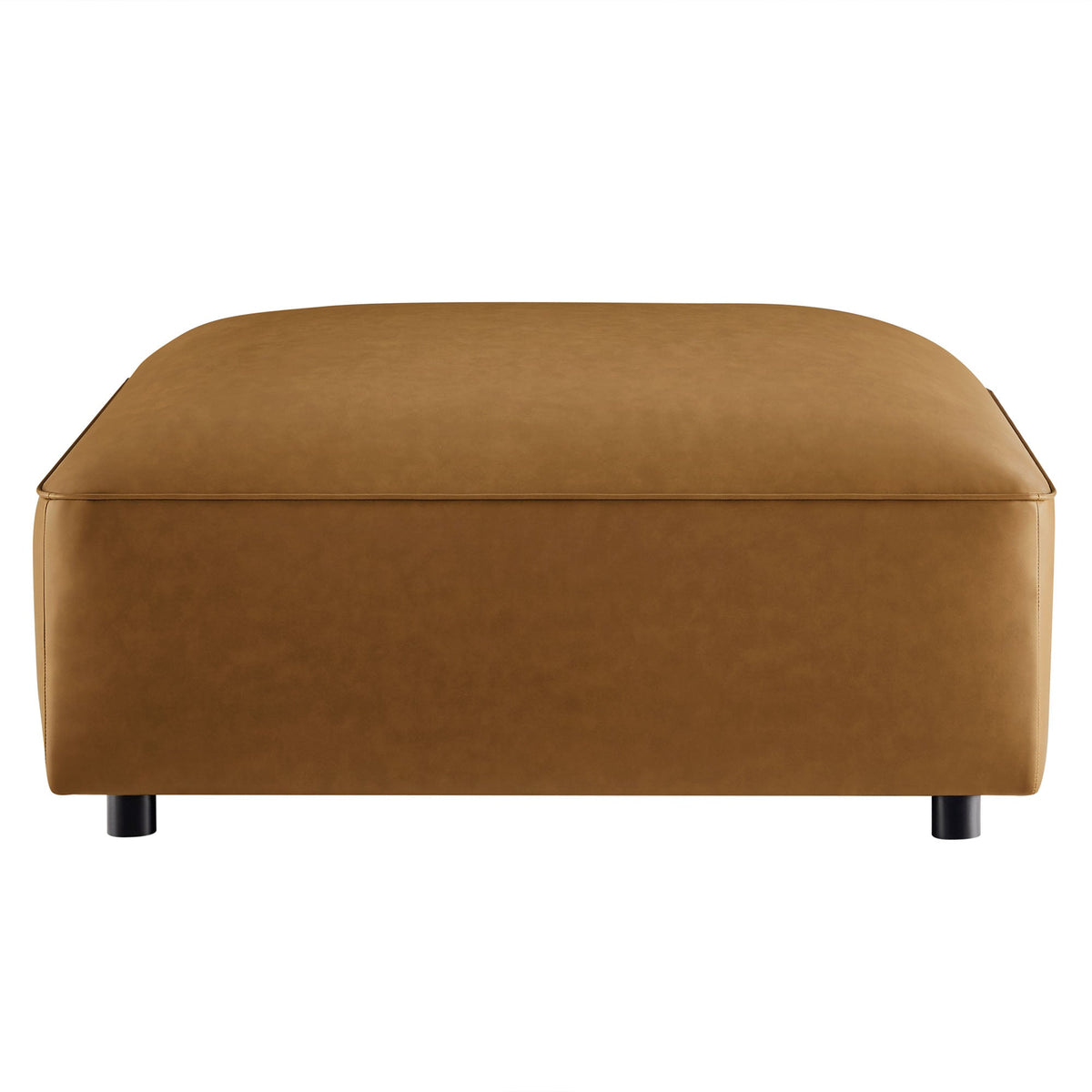 Auren Camel Upholstered Vegan Leather Ottoman - Ornate Home