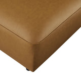 Auren Camel Upholstered Vegan Leather Ottoman - Ornate Home