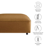 Auren Camel Upholstered Vegan Leather Ottoman - Ornate Home