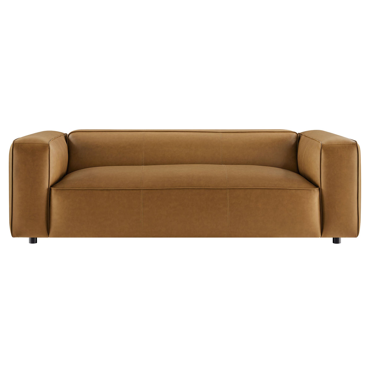 Auren Camel Upholstered Vegan Leather Sofa - Ornate Home