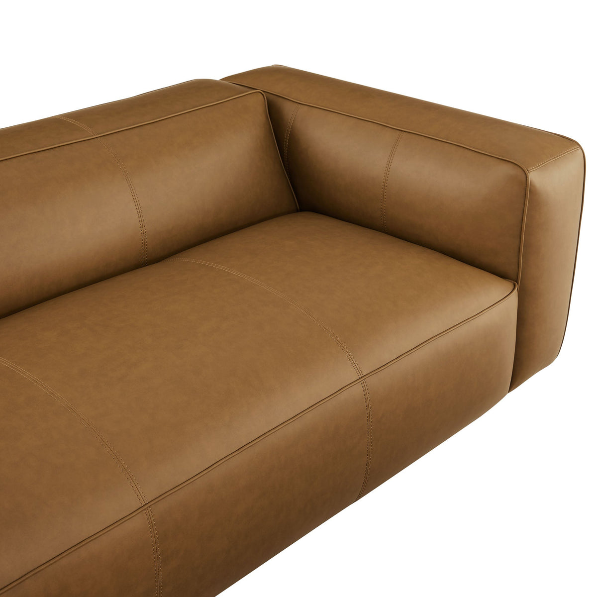 Auren Camel Upholstered Vegan Leather Sofa - Ornate Home
