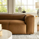Auren Camel Upholstered Vegan Leather Sofa - Ornate Home