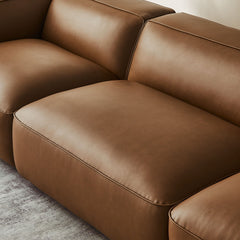 Auren Coffee 3-Piece Upholstered Vegan Leather Modular Sofa - Ornate Home