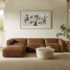 Auren Coffee 4-Piece Vegan Leather Modular Sofa Set - Ornate Home