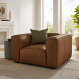 Auren Coffee Upholstered Vegan Leather Modular Armchair - Ornate Home