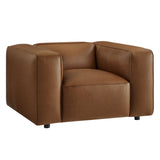 Auren Coffee Upholstered Vegan Leather Modular Armchair - Ornate Home