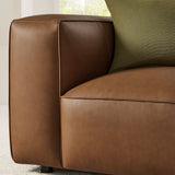 Auren Coffee Upholstered Vegan Leather Modular Armchair - Ornate Home