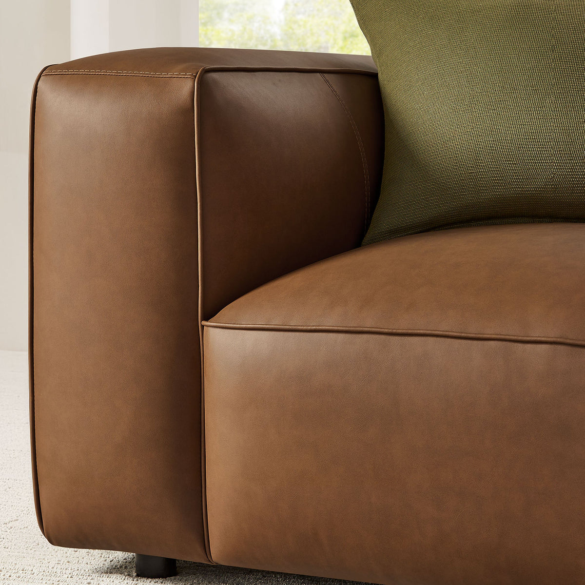 Auren Coffee Upholstered Vegan Leather Modular Armchair - Ornate Home