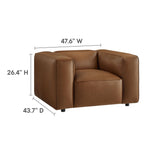 Auren Coffee Upholstered Vegan Leather Modular Armchair - Ornate Home