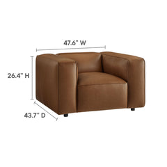 Auren Coffee Upholstered Vegan Leather Modular Armchair - Ornate Home