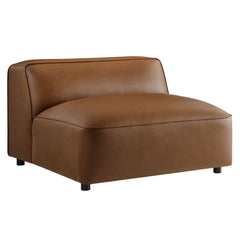 Auren Coffee Upholstered Vegan Leather Modular Armless Chair - Ornate Home