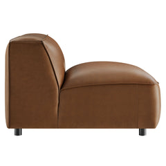 Auren Coffee Upholstered Vegan Leather Modular Armless Chair - Ornate Home