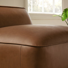 Auren Coffee Upholstered Vegan Leather Modular Armless Chair - Ornate Home