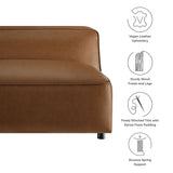 Auren Coffee Upholstered Vegan Leather Modular Armless Chair - Ornate Home
