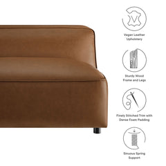 Auren Coffee Upholstered Vegan Leather Modular Armless Chair - Ornate Home