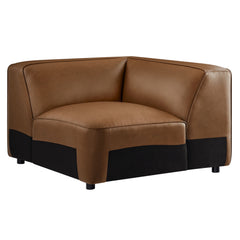 Auren Coffee Upholstered Vegan Leather Modular Corner Chair - Ornate Home