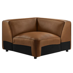 Auren Coffee Upholstered Vegan Leather Modular Corner Chair - Ornate Home