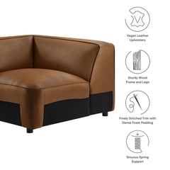 Auren Coffee Upholstered Vegan Leather Modular Corner Chair - Ornate Home