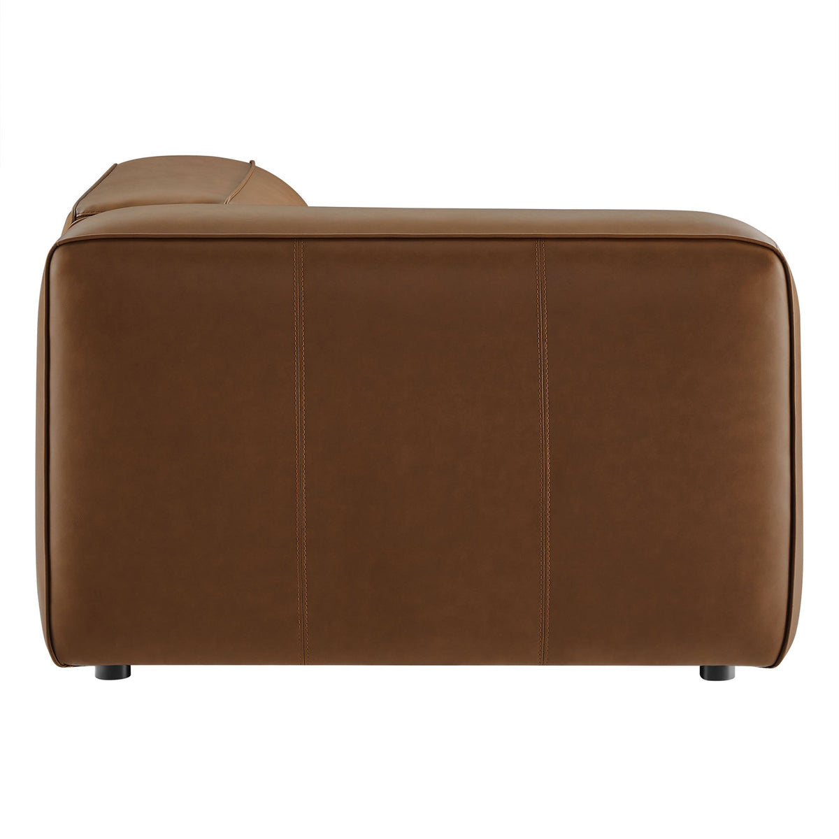 Auren Coffee Upholstered Vegan Leather Modular Left Armchair - Ornate Home