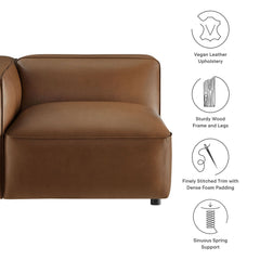 Auren Coffee Upholstered Vegan Leather Modular Left Armchair - Ornate Home