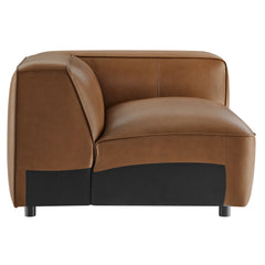 Auren Coffee Upholstered Vegan Leather Modular Right Armchair - Ornate Home