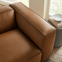 Auren Coffee Upholstered Vegan Leather Modular Right Armchair - Ornate Home