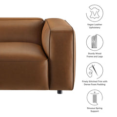 Auren Coffee Upholstered Vegan Leather Modular Right Armchair - Ornate Home