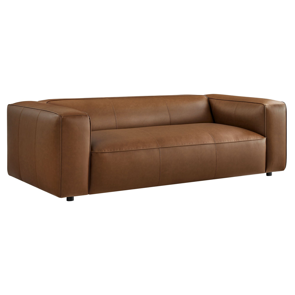 Auren Coffee Upholstered Vegan Leather Sofa - Ornate Home